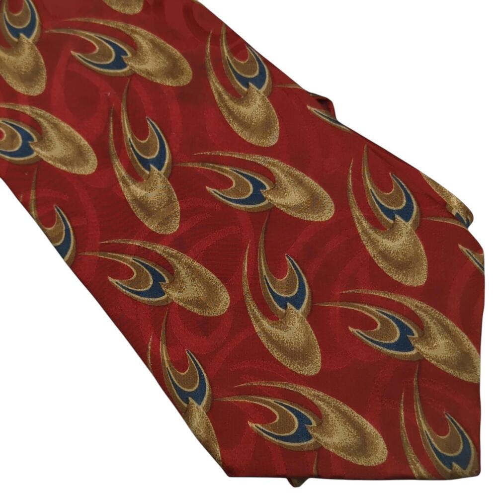 Chaps‎ Ralph Lauren Men's Tie Abstract Geometric Paisley Textured Silk Necktie